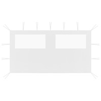 vidaXL Sidovägg med fönster till partytält 4x2 m vit