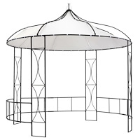 vidaXL Paviljong 300x290 cm vit rund