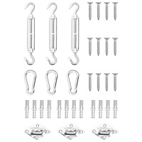 vidaXL Monteringssats för solsegel 9 delar rostfritt stål