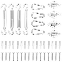 vidaXL Monteringssats för solsegel 12 delar rostfritt stål