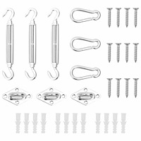 vidaXL Monteringssats för solsegel 9 delar rostfritt stål