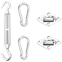 vidaXL Monteringssats för solsegel 5 delar rostfritt stål