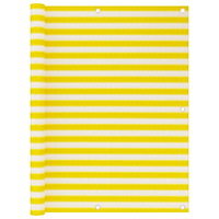 vidaXL Balkongskärm gul och vit 120x600 cm HDPE