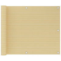 vidaXL Balkongskärm beige 75x500 cm HDPE