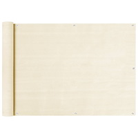 vidaXL Balkongskärm gräddvit 75x300 cm HDPE