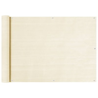 vidaXL Balkongskärm gräddvit 75x600 cm HDPE