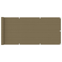 vidaXL Balkongskärm taupe 75x600 cm HDPE