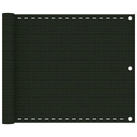 vidaXL Balkongskärm mörkgrön 75x600 cm HDPE