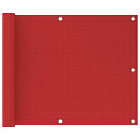 vidaXL Balkongskärm röd 75x300 cm HDPE
