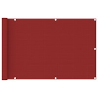 vidaXL Balkongskärm röd 90x400 cm HDPE