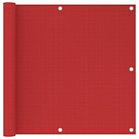 vidaXL Balkongskärm röd 90x500 cm HDPE