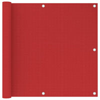 vidaXL Balkongskärm röd 90x500 cm HDPE