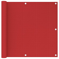 vidaXL Balkongskärm röd 90x600 cm HDPE