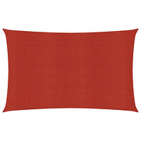 vidaXL Solsegel 160 g/m² röd 3x5 m HDPE