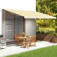 vidaXL Markisväv gul och vit 5x3,5 m