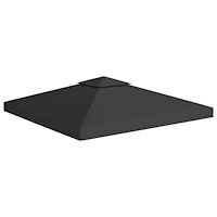 vidaXL Paviljongtak med ventilering 310 g/m² 3x3 m svart