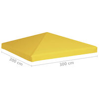 vidaXL Paviljongtak 270 g/m² 3x3 m gul
