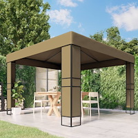 vidaXL Paviljong dubbla tak 3x3x2,7 m taupe 180 g/m²