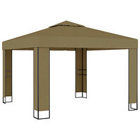 vidaXL Paviljong dubbla tak 3x3x2,7 m taupe 180 g/m²