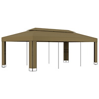 vidaXL Paviljong dubbla tak 3x6 m taupe 180 g/m²