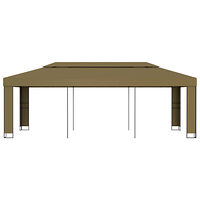 vidaXL Paviljong dubbla tak 3x6 m taupe 180 g/m²