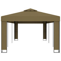 vidaXL Paviljong dubbla tak 3x6 m taupe 180 g/m²