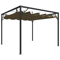 vidaXL Paviljong med infällbart tak 3x3 m taupe 180 g/m²