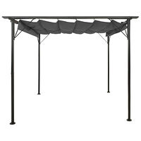 vidaXL Pergola med infällbart tak antracit 3x3 m stål 180 g/m²