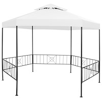 vidaXL Paviljong 323x275x265 cm vit 180 g/m²