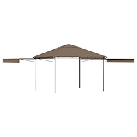 vidaXL Paviljong med förlängda tak 3x3x2,75 m taupe 180 g/m²