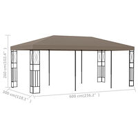 vidaXL Paviljong 6x3 m taupe tyg