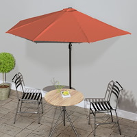 vidaXL Balkongparasoll aluminiumstång terrakotta 300x155x223 cm halv