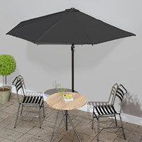 vidaXL Balkongparasoll med aluminiumstång svart 300x155x223 cm halvt