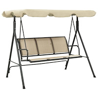 vidaXL Hammock med tak antracit och beige