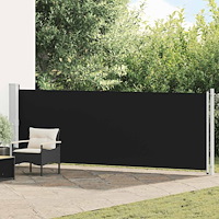 vidaXL Infällbar sidomarkis 140x600 cm svart