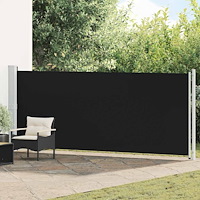 vidaXL Infällbar sidomarkis 600x160 cm svart