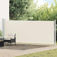 vidaXL Infällbar sidomarkis 614x160 cm gräddvit
