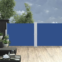 vidaXL Infällbar sidomarkis 140x1200 cm blå