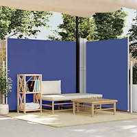 vidaXL Infällbar sidomarkis 170x1200 cm blå