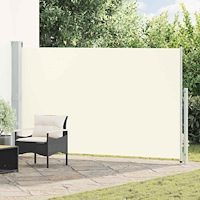 vidaXL Infällbar sidomarkis 180x314 cm gräddvit