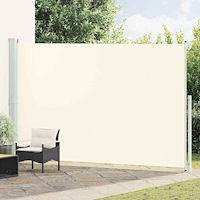 vidaXL Infällbar sidomarkis 220x514 cm gräddvit