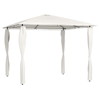 vidaXL Paviljong med stolpar 3x3x2,6 m gräddvit 160 g/m²