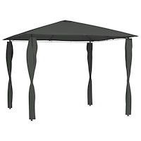 vidaXL Paviljong med stolpar 3x3x2,6 m antracit 160 g/m²