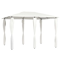 vidaXL Paviljong med stolpar 3x4x2,6 m gräddvit 160 g/m²