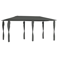 vidaXL Paviljong med stolpar 2,98x5,3x2,59 m antracit 160 g/m²