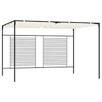 vidaXL Paviljong med infällbart tak 3x4x2,3 m gräddvit 180 g/m²