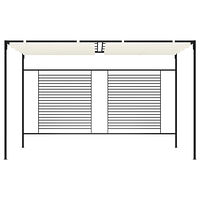 vidaXL Paviljong med infällbart tak 3x4x2,3 m gräddvit 180 g/m²