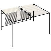 vidaXL Paviljong med infällbart tak 3x4x2,3 m gräddvit 180 g/m²