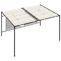 vidaXL Paviljong med infällbart tak 3x4x2,3 m gräddvit 180 g/m²