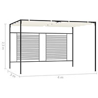 vidaXL Paviljong med infällbart tak 3x4x2,3 m gräddvit 180 g/m²